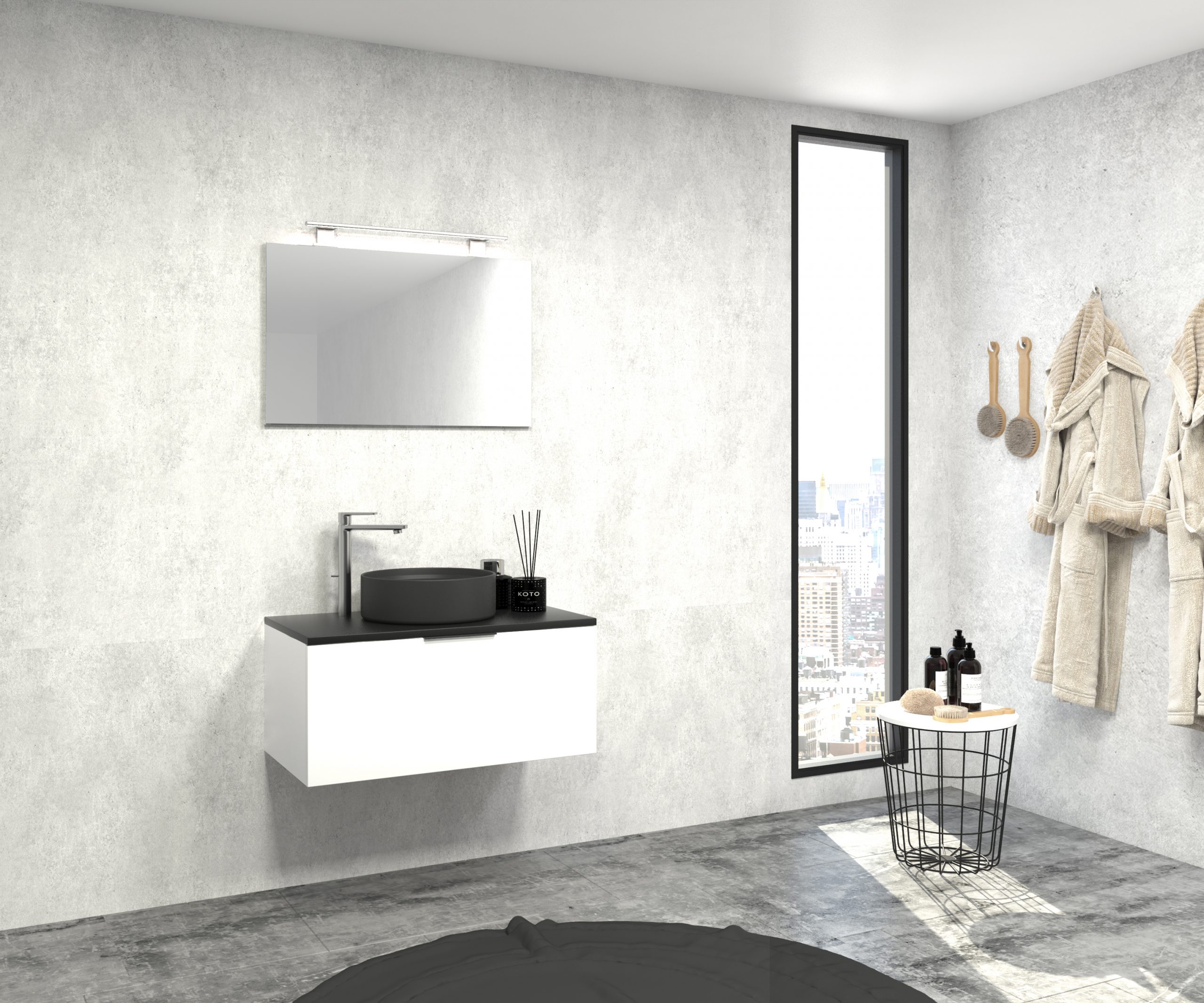 Pack ÉCLAT + lavabo + espejo + aplique LED (copia)