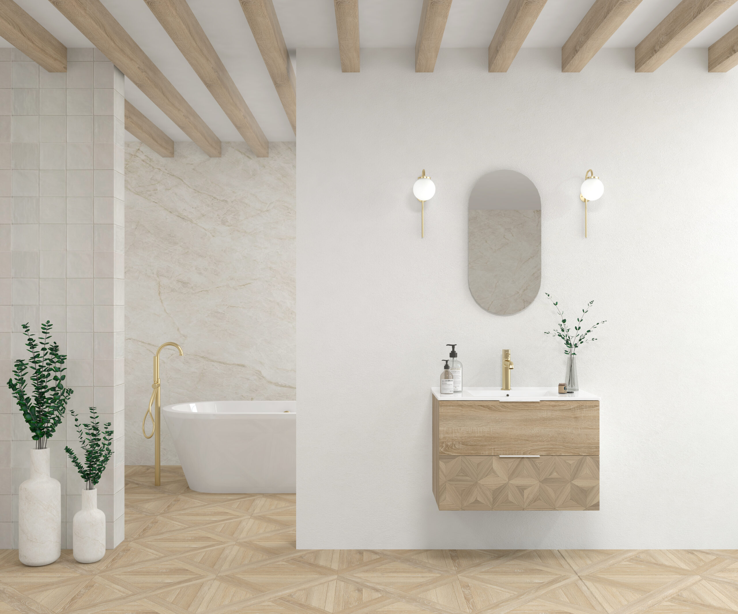 Pack CHABALIS + lavabo + miroir capsule