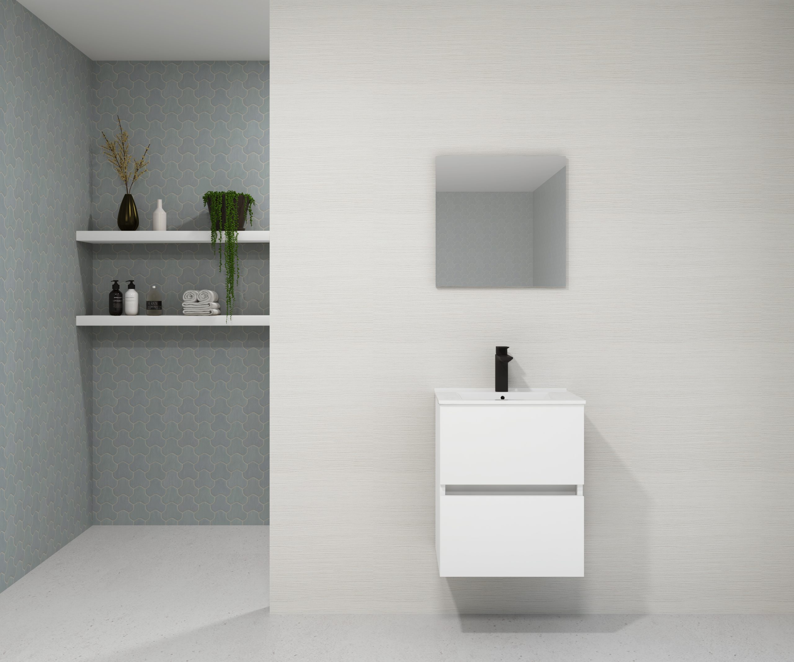 Pack CARCANS + lavabo + miroir lisse