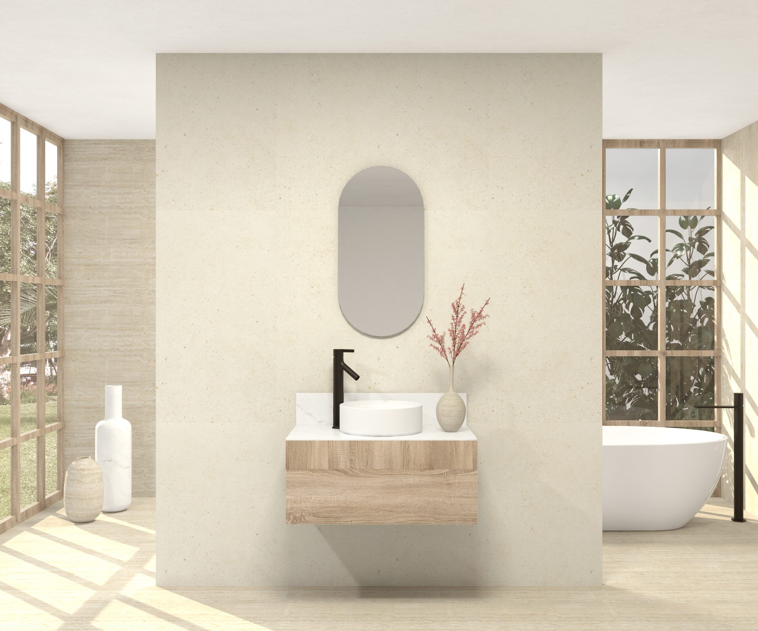 Pack SARLAT + encimera Dekton + lavabo + espejo cápsula