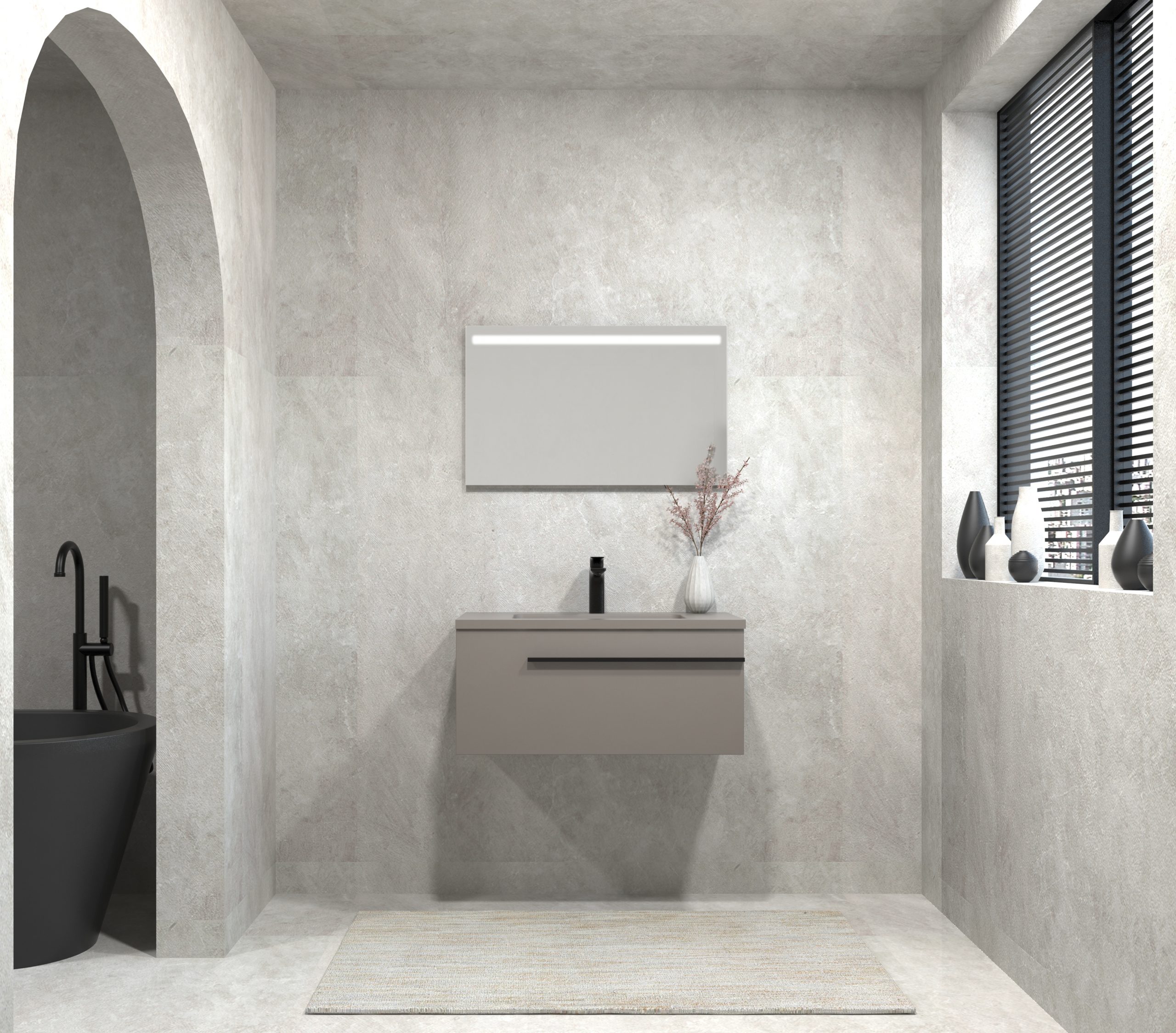 Pack DURANCE + lavabo + miroir LED