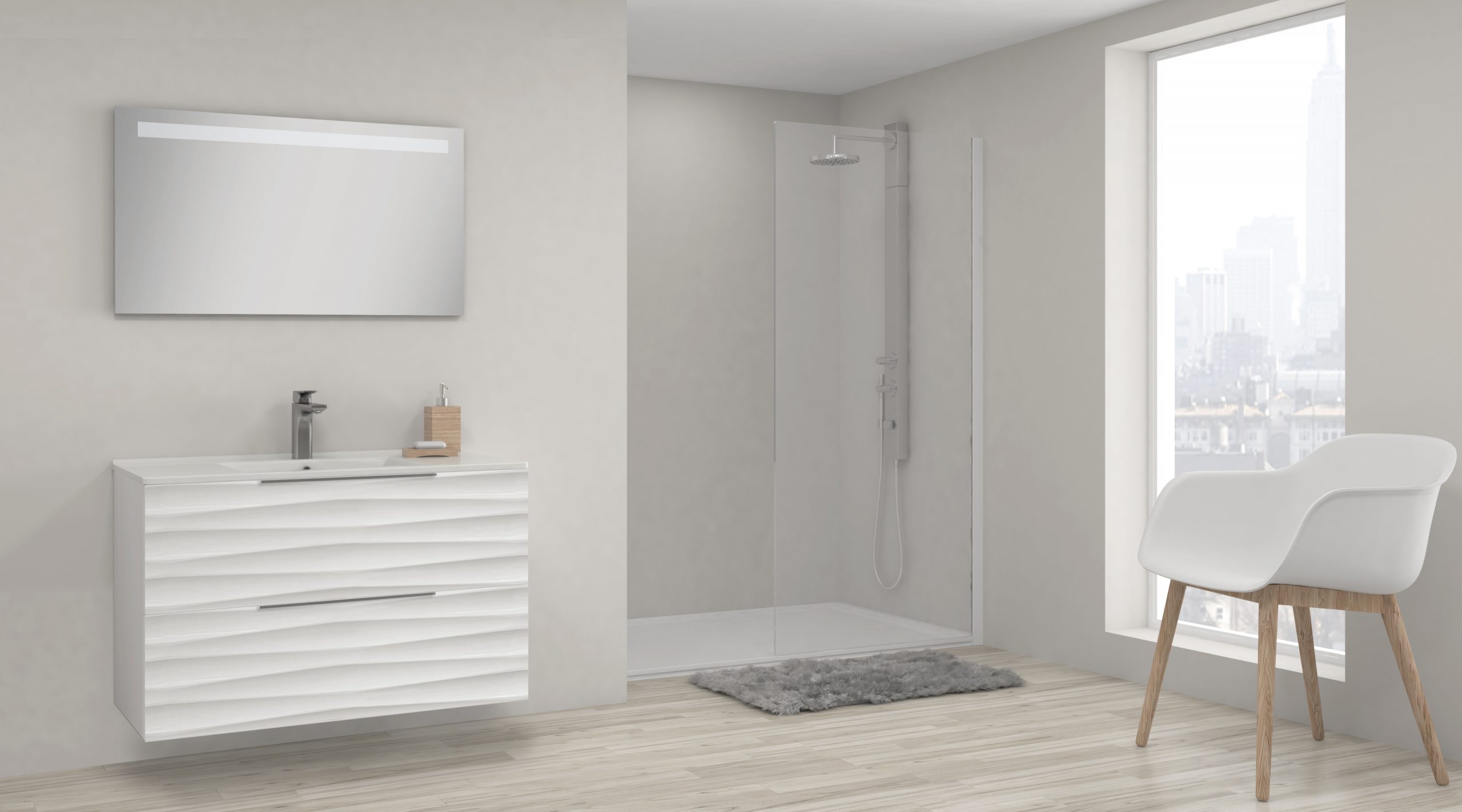 Pack FABULA dos cajones + lavabo + espejo LED (copia)