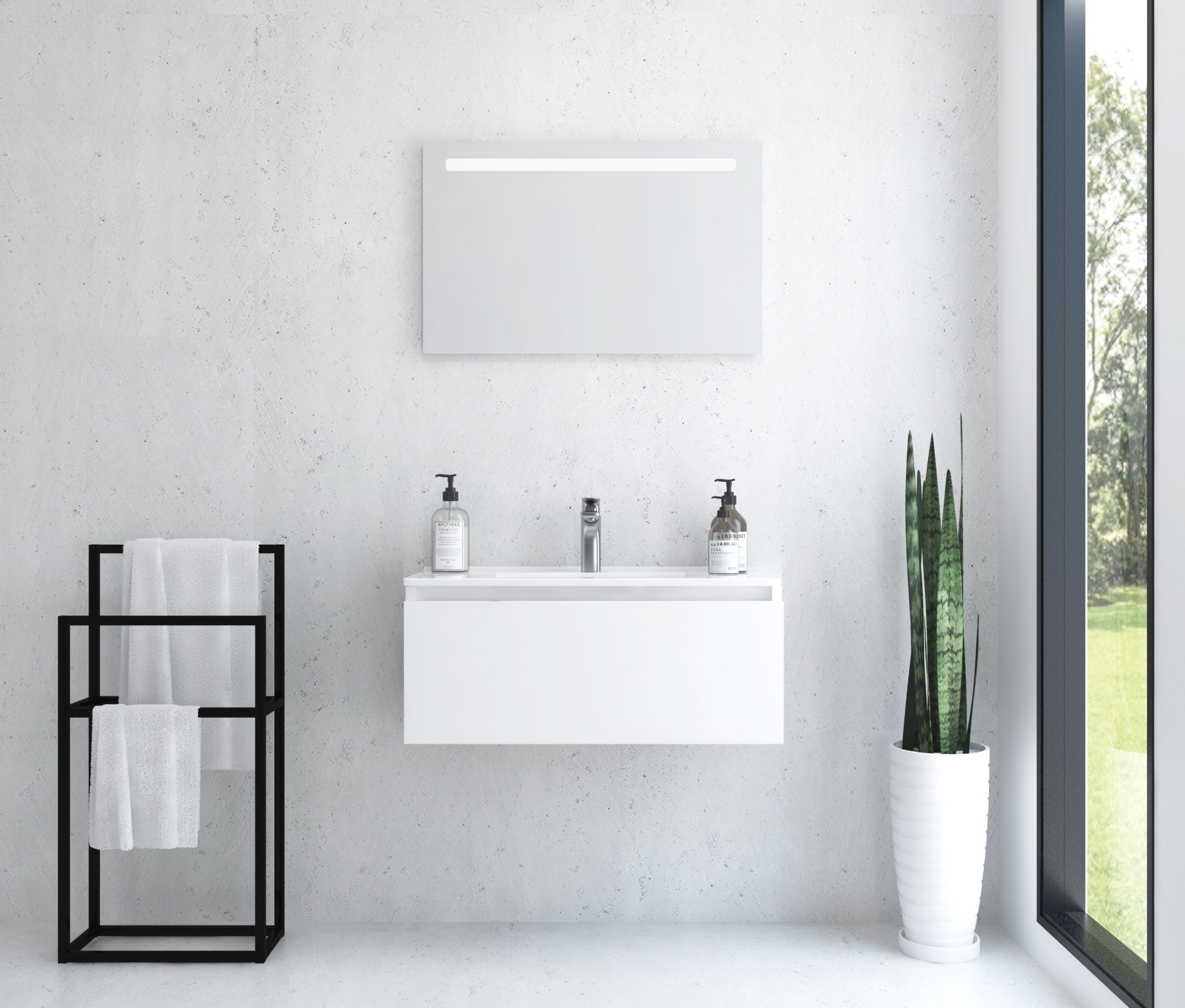 Pack FIN con lavabo profundidad reducida y espejo LED (copia)