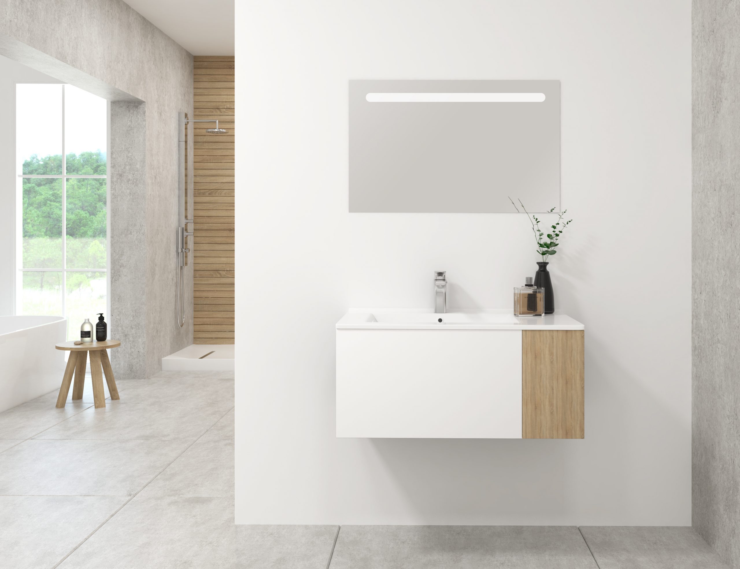 Pack YVOIRE + lavabo + espejo LED (copia)