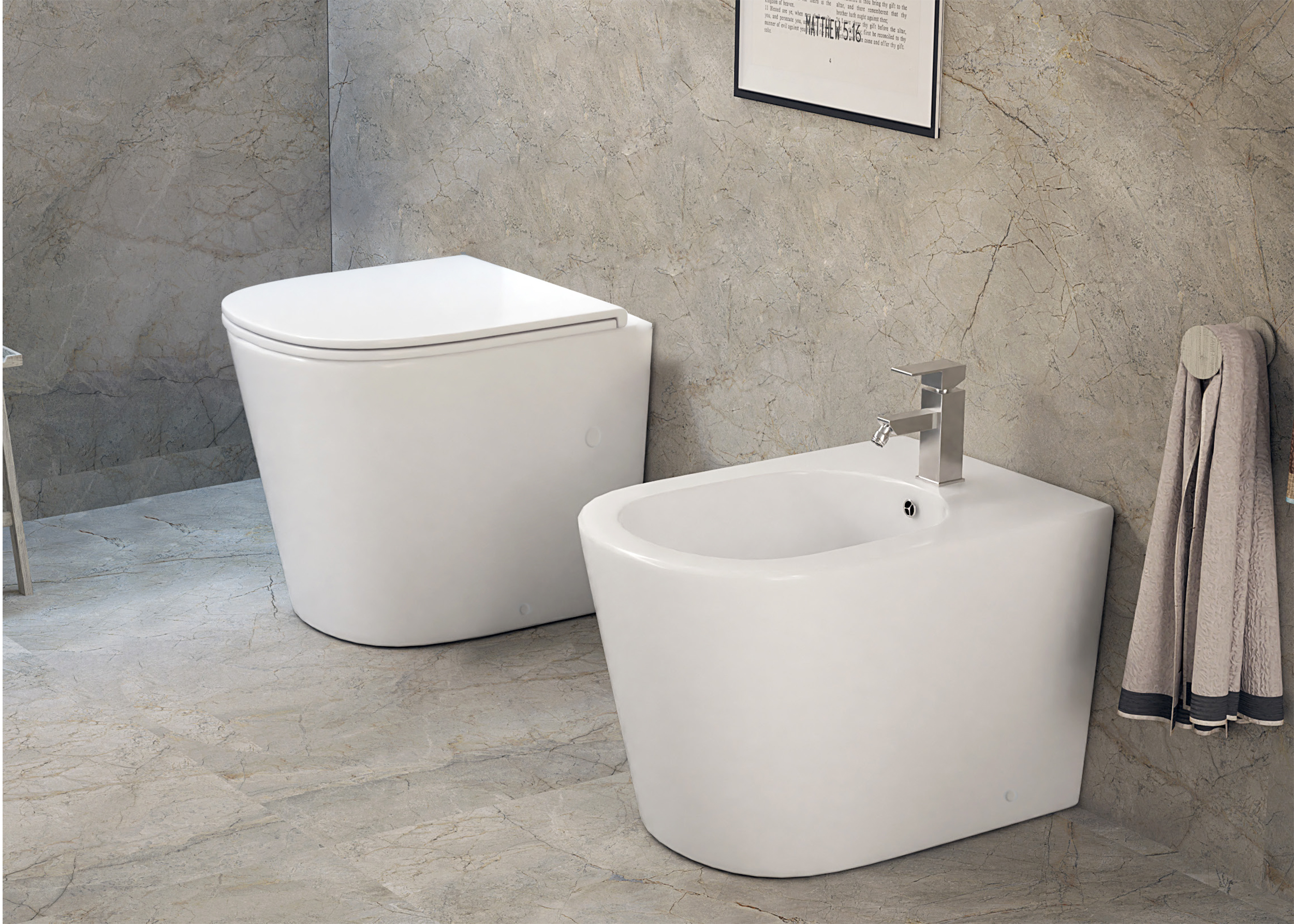 Inodoro Oleron compact blanc brillant