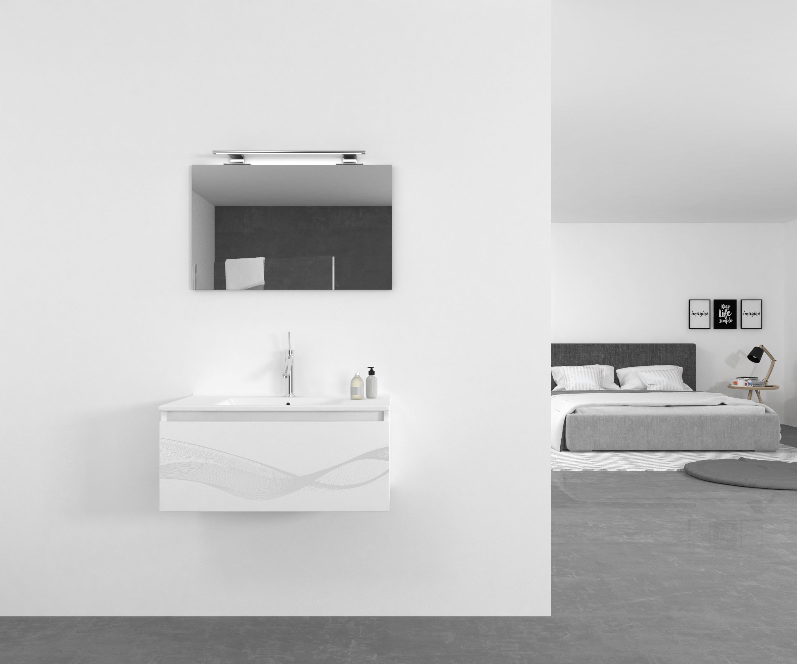 Pack EAU LÁSER + lavabo + espejo + aplique LED (copia)