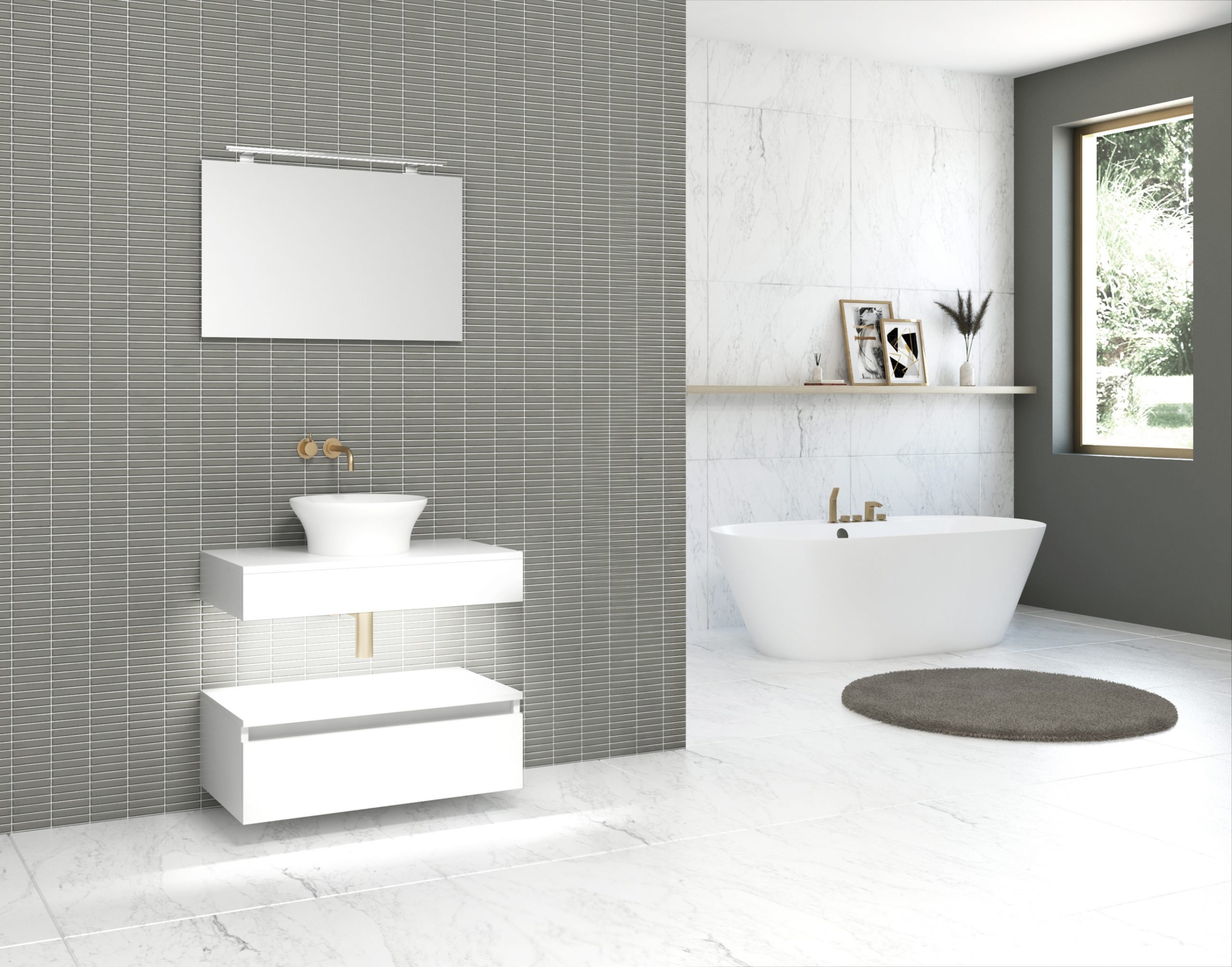 Pack LEVANT + lavabo + espejo + aplique LED (copia)