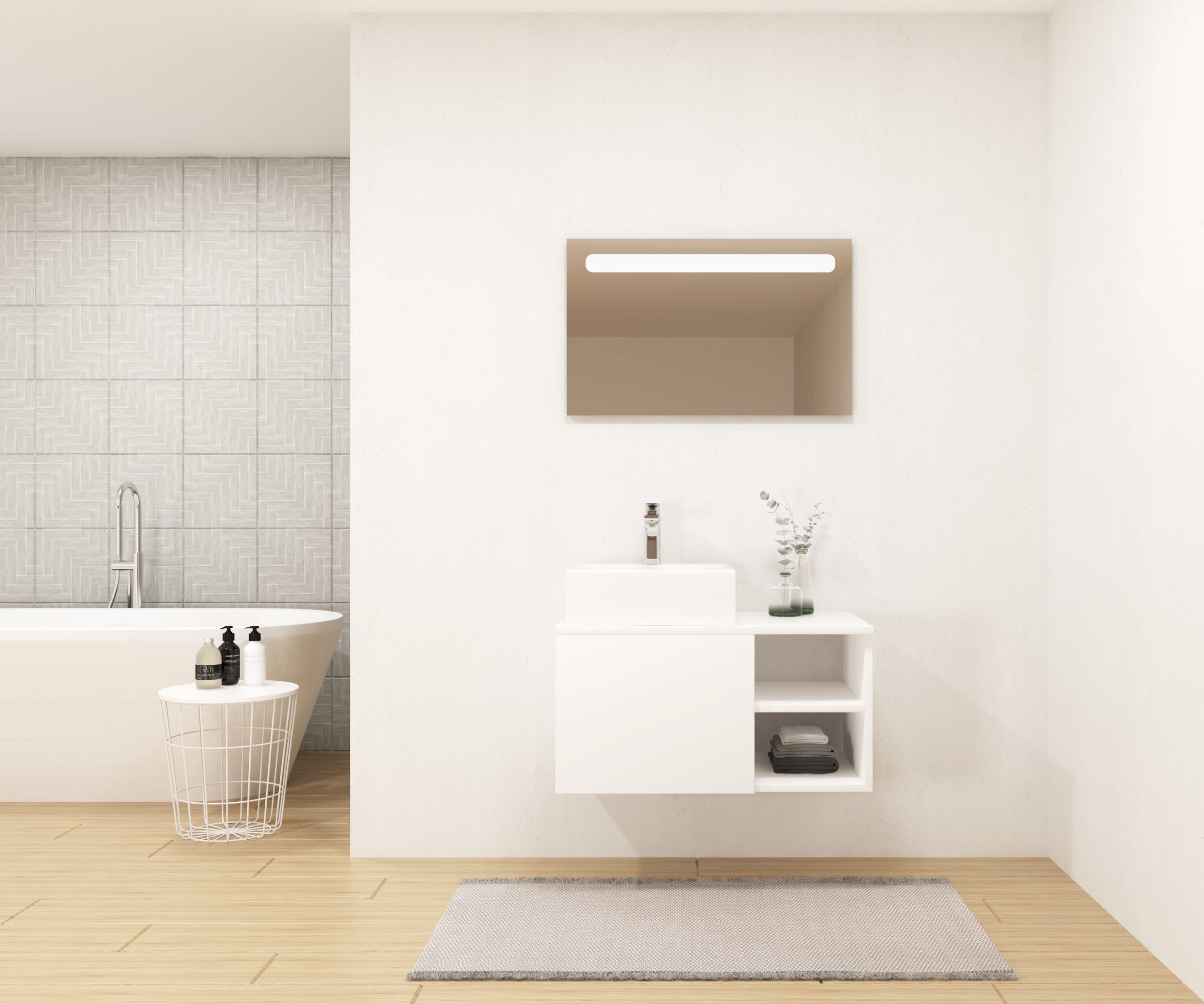 Pack VALONA con lavabo y espejo LED (copia)