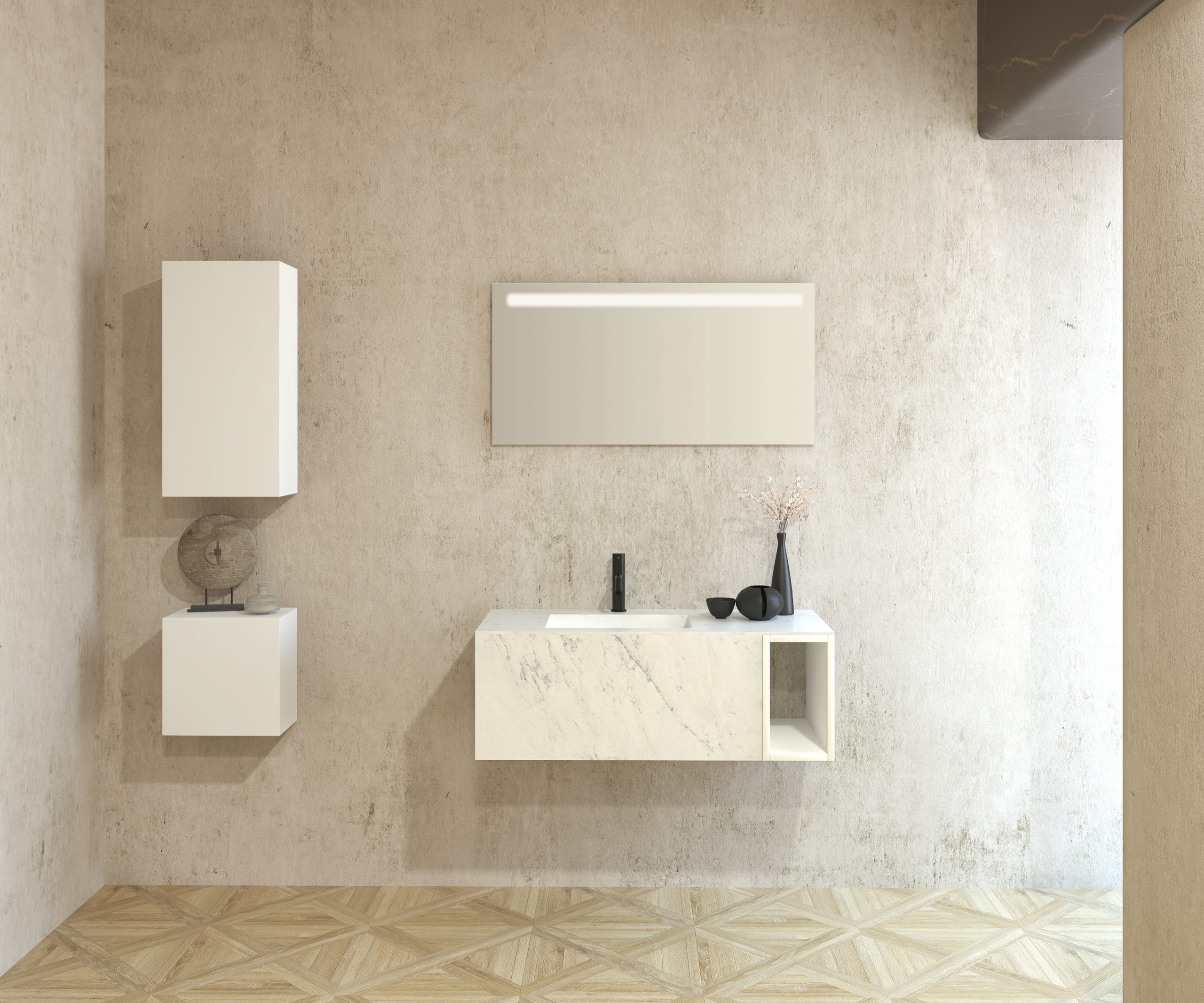Pack VOSGES + lavabo Dekton + miroir LED