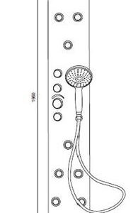 COLUMNA HIDROMASAJE SADE anodizada
