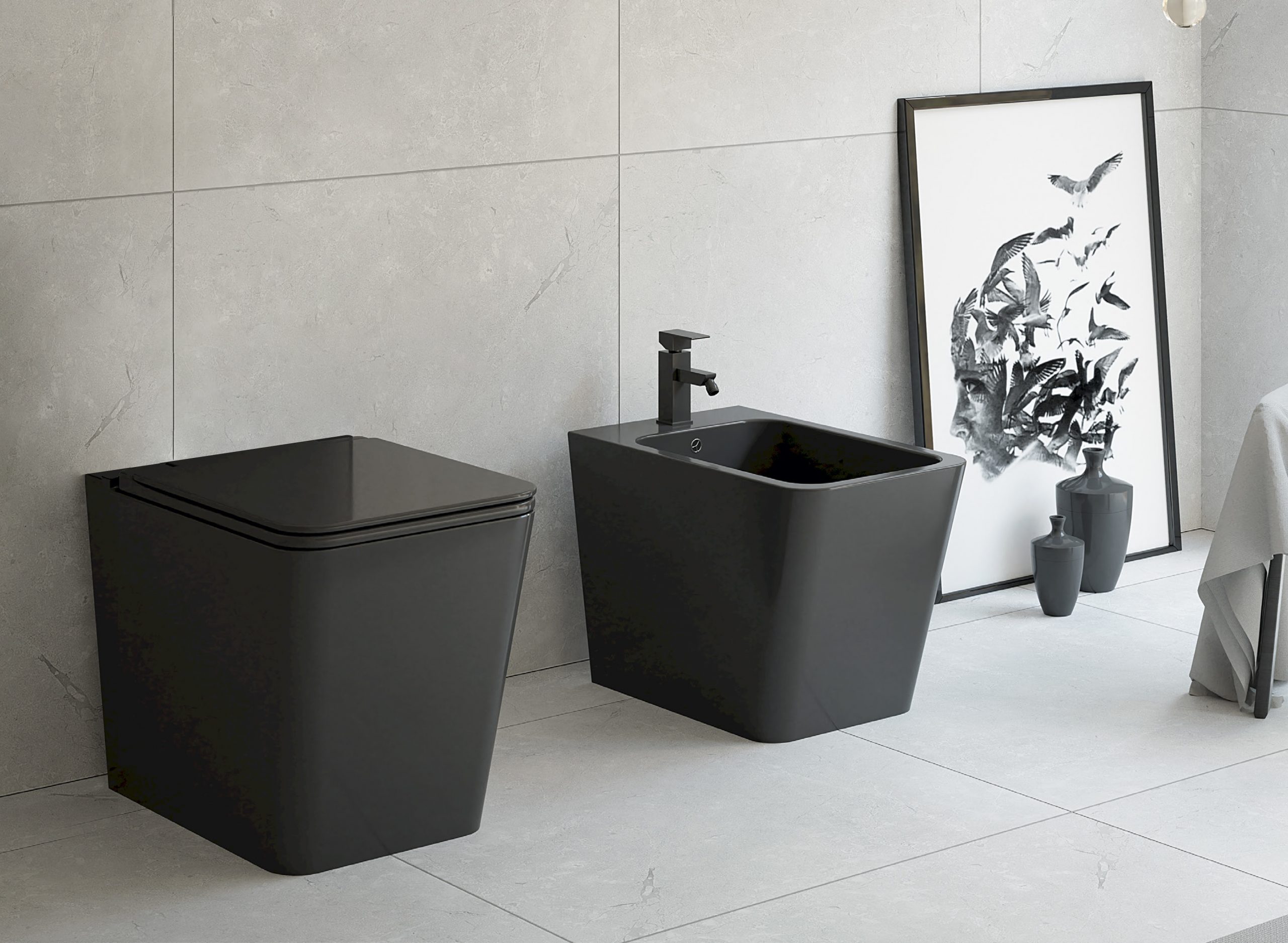 Inodoro Cuve compacte noir mat