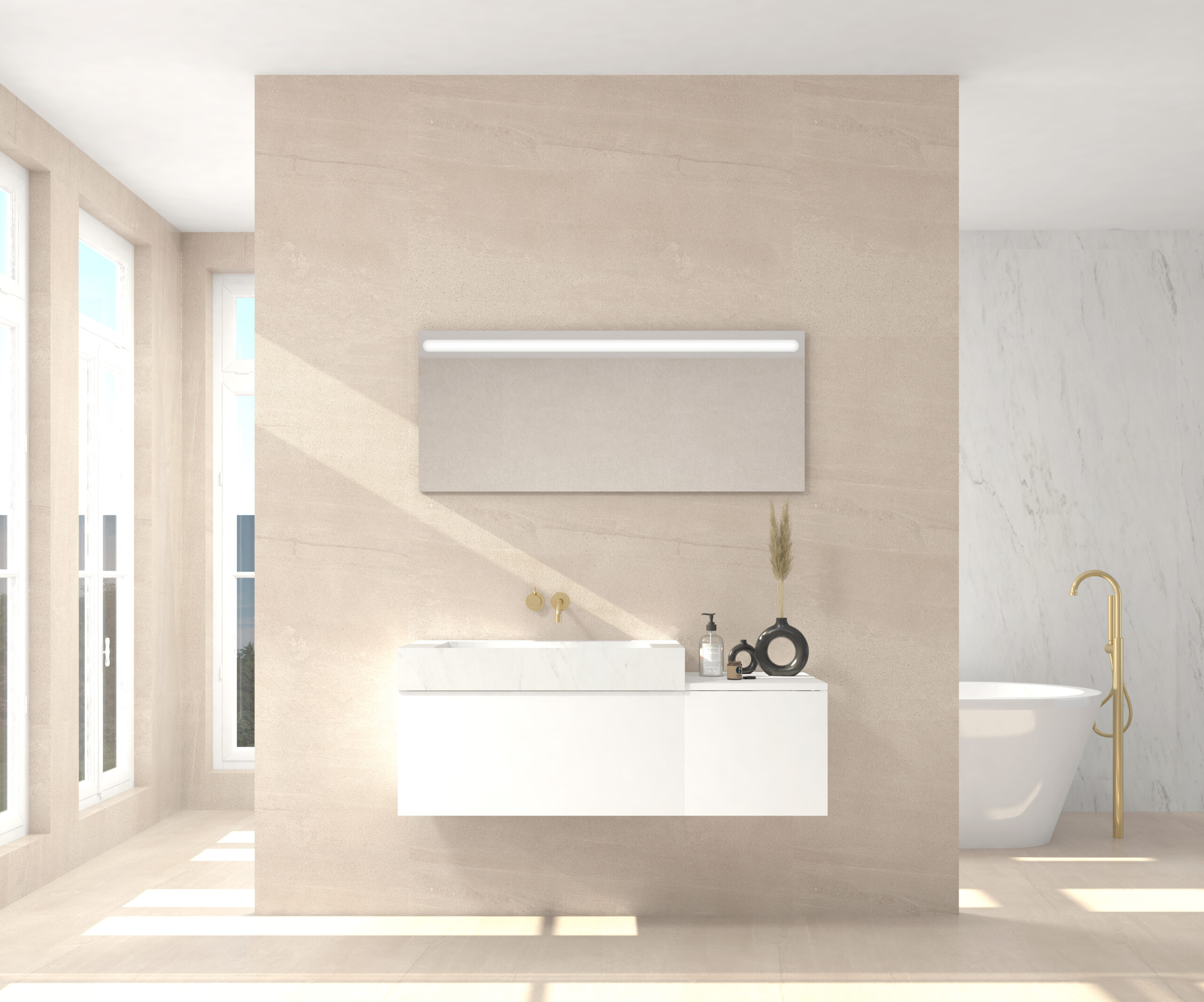 Pack NICEA + lavabo Dekton maina + espejo LED