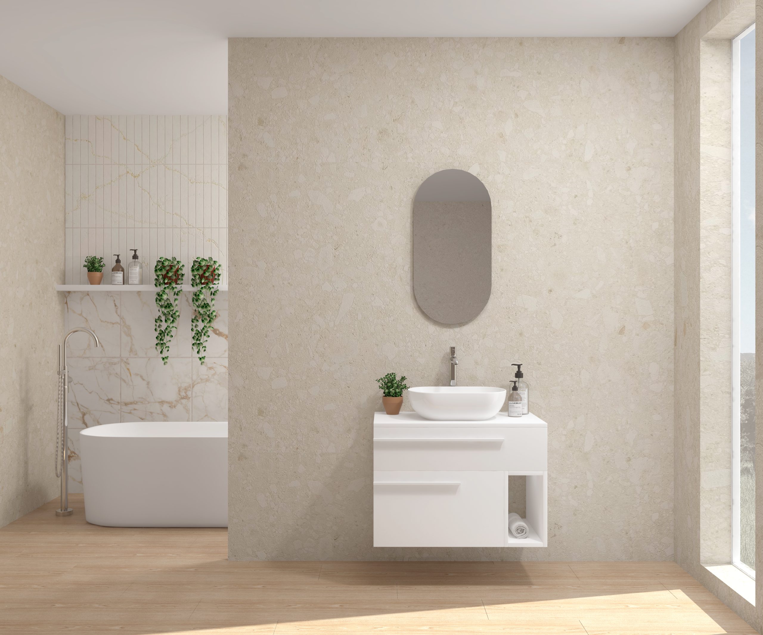 Pack LIBOURNE + lavabo + miroir capsule